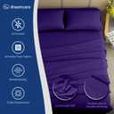 DREAMCARE King Size Sheets Set 4 pcs Cooling Sheets up to 21 Deep Pocket King Sheet Set Hotel Luxury Sheets & Pillowcases Superior Softness 100% Fine Microfiber with Side Pocket Purple