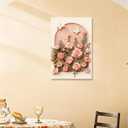 Elegant Pink Rose Floral Canvas Wall Art Prints Romantic Flower Poster, 24"L x 16"W