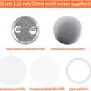 500 Sets Blank Metal Button Making Supplies Badge Parts, 32mm/1.25 inch Round Metal Button Kit for Button Maker Machine, Including Metal Shells Metal Back Cover Clear Film and Paper