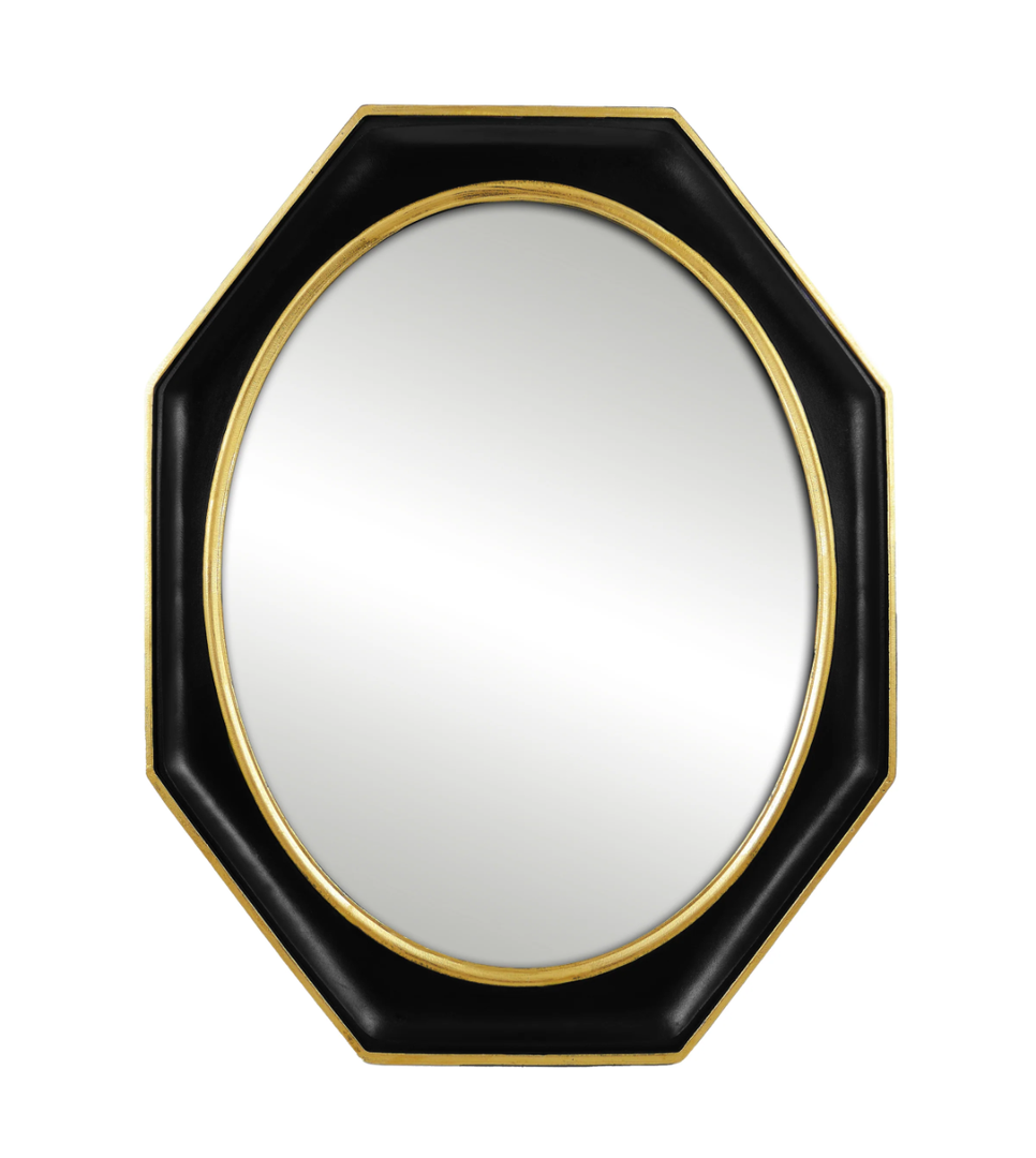 Antique Style Octagon Frame Mirror for Wall and Tabletop - 12x15 Inches