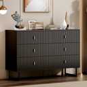 Chrangmay Modern Chest of Drawers with 6 Drawers,Deep Drawers,Clothes Organizer,Large Storage Cabinet for Living Room, Bedroom,Hallway,with Anti-Tipping Device,Black (15.8"D x 47.2"W x 31.5"H (6 Drawers))