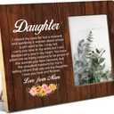 Daughter Gift From Mom Mother, Best Daughter Gifts Wood Picture Frame for Birthady Christmas Graduation, Display Photo 4 x 6 Inches