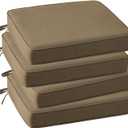 Outdoor Sunbrella Square Corner Seat Cushion, 19"x19"x3", Set of 4, Non Slip Seat Cushion Pads with Removable Cover for Patio Furniture, Garden Yard Lawn, Specrtum Caribou
