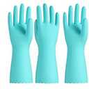 PACIFIC PPE PCS 3 Reusable Dishwashing Cleaning Gloves with Latex Free, Cotton Lining, Kitchen Gloves, Green, Large,