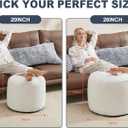 WSOFRLAC Small Pouf Ottoman Foot Rest Footstool and Ottomans Small for Couch Foot Stools for Living Room Boho Couch Ottomans White Beige Pouf Ottoman 20x15 Foot Rest Poufs Footstool