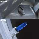 4PCS Car Tire Valve Stem Caps, Bullet Style Dustproof Vehicle Air Cover, Aluminum Alloy Waterproof Automotive Valve Dust Caps Accessories, Universal for Trucks, Bikes, Motorcycles (Blue)