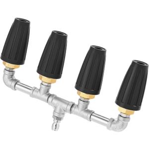 4-in-1 Turbo Nozzle Pressure Washer 4000 PSI 360 Rotating Turbo Nozzle with 1/4" Quick Connector 2.5 Orifice Quadruple Tips (Black)