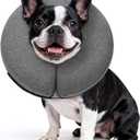 MIDOG Inflatable Dog Cone Collar Soft Dog Cone Alternative After Surgery, Comfortable Recovery Neck Donut ECollar for Small Medium & Large Dogs and Cats to Stop Licking & Vision-Friendly (Grey,M+)