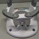 Baby Bath seat for Babies 6 Months & up, 360 Stable Toddler Bath Chair with one-Touch Button, Back Hollow Design, Water Temperature Card & 4 Suction Cups for Safety (Gray)