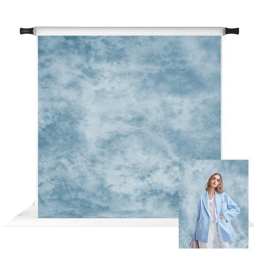 Kate 10x10ft Light Blue Abstract Photography Backdrop Blue Textures Portrait Backdrops for Photoshoot Old Master Photo Background, Light Blue