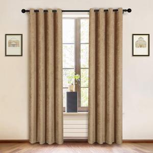 ELKCA Double-Sided Chenille Curtains for Living Room Modern Window Treatment for Bedroom Curtain,Grommet Top-2 Panels (Coffee, 52" W x 84" L)