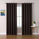 ChrisDowa Brownout Curtains 70 inches Wide for Bedroom - 2 Panels Set Extra Wide Grommet Thermal Insulated Room Darkening Curtains for Living Room (Brown, 70 x 84 Inch)