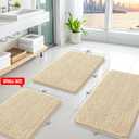 Arotive Bathroom Rugs 30x20, Extra Soft Absorbent Shaggy Chenille Bath Rugs, Machine Washable Rubber Backing Non-Slip Bath Mats for Bathroom Floor Tub and Shower, Home Decor Accessories, Beige