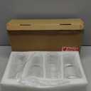 20oz Ribbed Glass Cups with Lids and Straws,4pcs Iced Glass Coffee Cup,Glass Tumblers with Lids and Straws,Coffee Glasses for Matcha, Juice, and Cocktails.