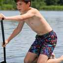 Lovekider 5-16 Years Boys Swim Trunks with Compression Liner Waterproof Quick Dry Swimwear Bathing Suits (10-13 Years, Green)