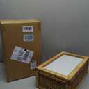 Rattan Display Box for Home Decor with Lid - Rectangular Coastal Bohemian Style Stackable Decorative Storage Box Set - Handmade from Natural Rattan, Cedar & Real Glass
