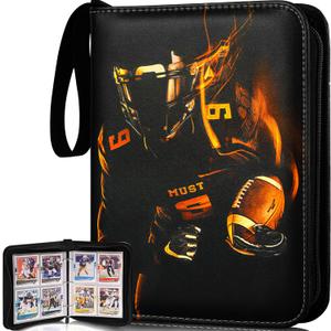 Football Card Binder,2024-2025 Sports Trading Card with Sleeves Holder Album,440 Pockets Rugby Card Holder Sheets Display Storage Protectors for Collectors Boys and Girls Gift (football-style 1)