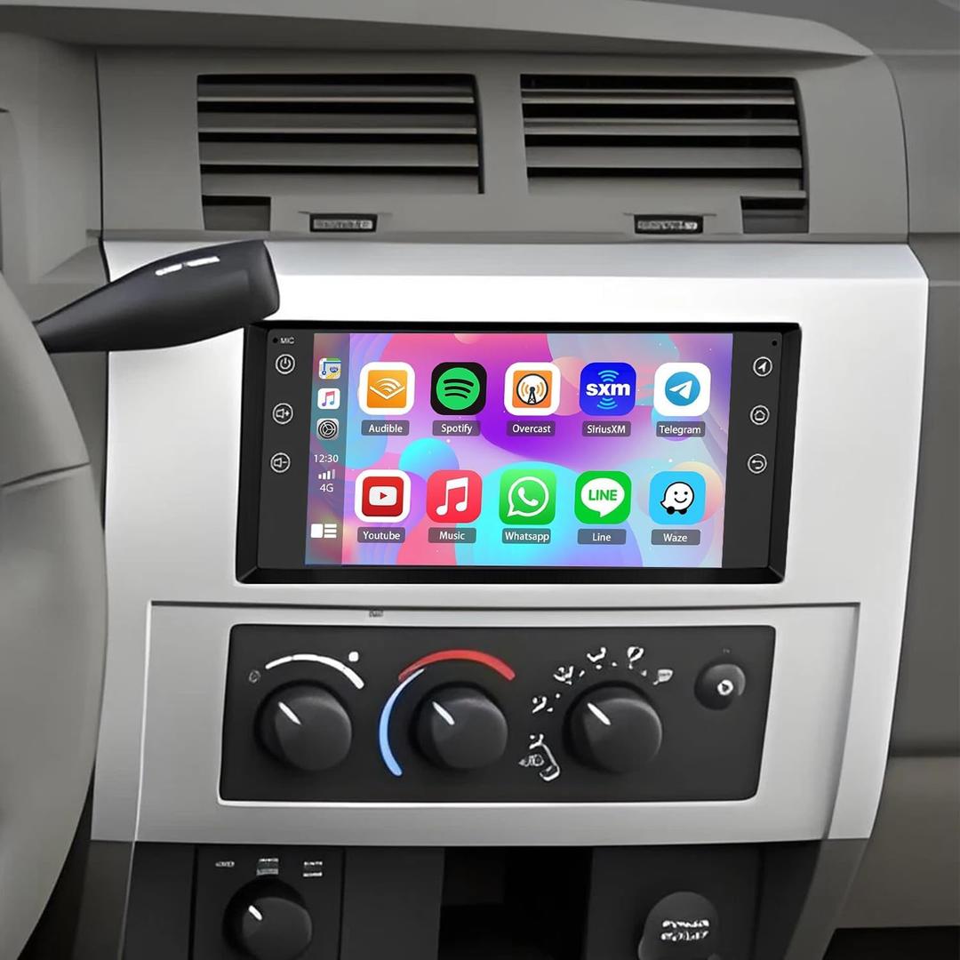 Car Radio Stereo for Dodge Dakota 2005-2011 with CarPlay Android Auto,7 Inch HD Touchscreen Radio Android 14 AHD Camera/GPS/MIC 2GB +32GB Car Radio Receiver