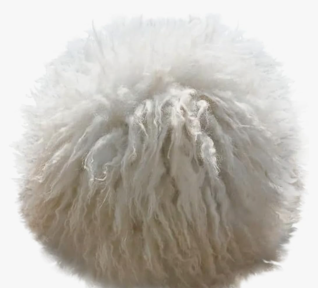 Shaggy Sheepskin Fur Hat - White