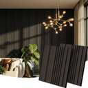 Wall Panels-4-Pack Wood 3D Wall Panels for Wall Decor,High Grille Soundproof Slat Acoustic Panels For Living Room,TV Background,Bedroom,Kitchen,Office,Cinema (23.6 X 23.6,Black)