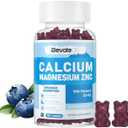 Calcium Magnesium Zinc Gummies with Vitamin D3 & K2 High Potency Enhanced Absorption 60 Blueberry Gummies Flavored0, EXP 08-2026