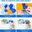 Gejoy 118 Pcs Blue Birthday Party Supplies Dog Theme Balloon Arch Puppy Bone Paw Ballon Blue Theme Happy Birthday Party Decorations Balloons Garland Kit(Cute Color)