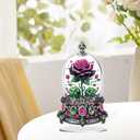 2 x hyzsj DIY Diamond Desktop Ornament Flower Crystal Diamond Art Painting Tabletop Ornaments Single Sided Diamond Ornament for Adult Beginner Home Office Decor Crafts Gift  (ROSE)