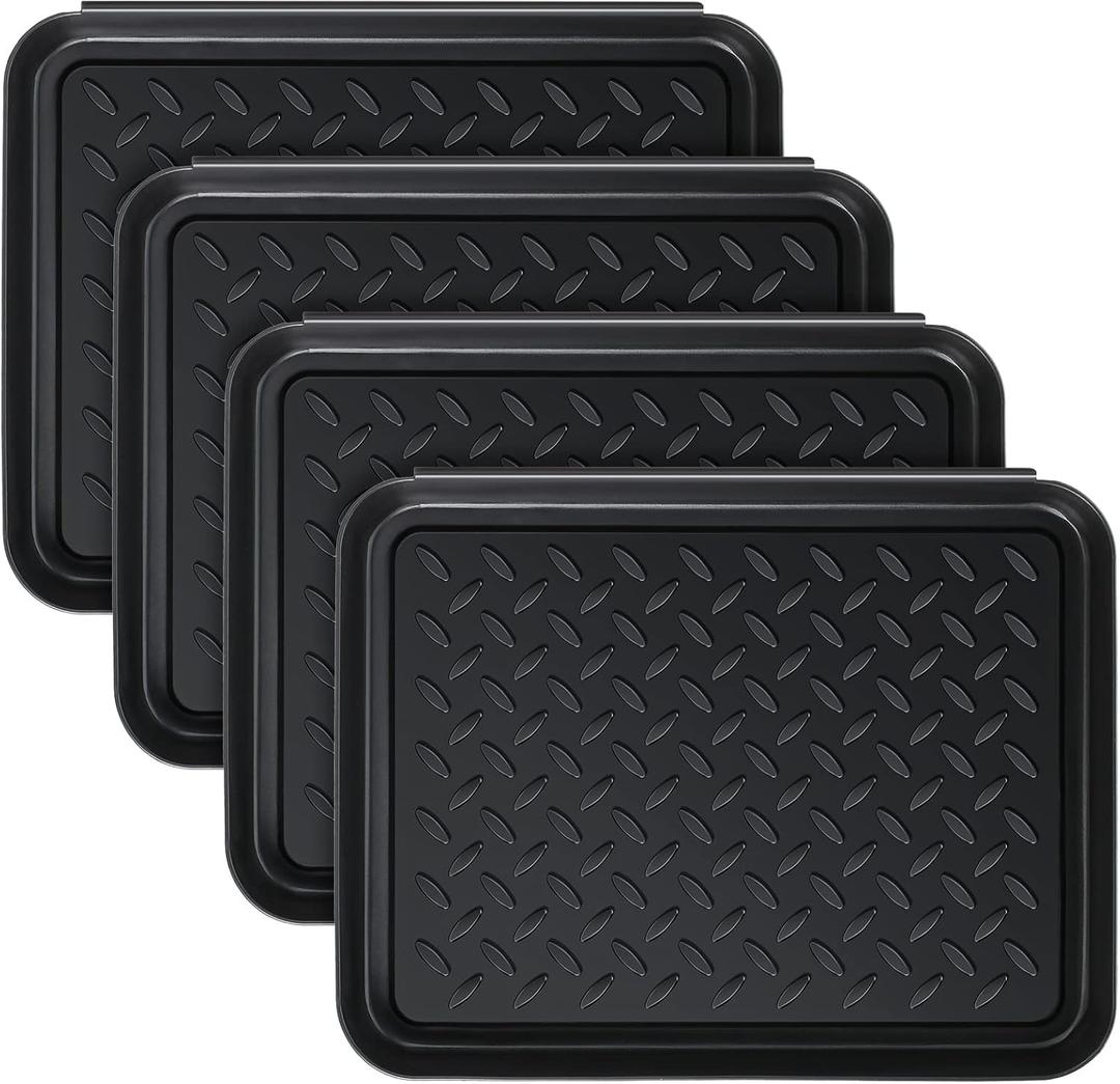 4 Pcs Boot Tray for Entryway Black Small Shoe Tray Waterproof Shoe Mat Front Door 13.78 x 10.83 x 1.18 Inch Boot Mat Multi Purpose Plastic Accessories Pet Entryway Indoor and Outdoor Use 4 Pcs Boot Tray for Entryway Black Small Shoe Tray Waterproof Shoe Mat Front Door 13.78 x 10.83 x 1.18 Inch Boot Mat Multi Purpose Plastic Accessories Pet Entryway Indoor and Outdoor Use