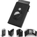 Typecase AirTag Wallet for Men: Compatible with Apple AirTag (1st & 2nd Generation), RFID Blocking, Genuine Leather, Slim & Minimalist Design - 14 Card Capacity | ID Window | Cash Slot (Carbon Fiber)