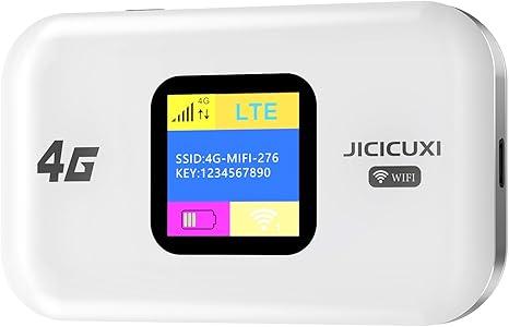 4G LTE Mobile Hotspot Router, Portable WiFi Hotspot for Travel, WiFi 6 Router 3000mAh/300Mbps High Speed Hotspot Device Support 12 Users, Camping, Motorhomes, Office-Pearl White