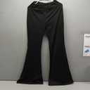 SOLY HUX Women's Flare Leg Pants Ruched Elastic Waist Casual Solid Pants Size M