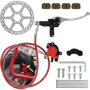 Mini Bike Hydraulic Disc Brake Caliper Kit Compatible with Baja DB30 Doodle Bug Dirt Bug97CC 79CC Predator 2.8HP Engine with 80mm Rear Brake Disc Rotor Brake Master Cylinder Caliper Assembly
