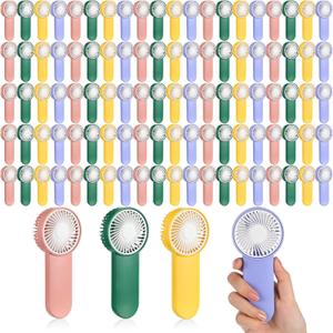 Sumind 100 Pcs Mini Portable Fan,AAA Battery Operated, 4 Colors, 5.9 x 2.6 inches