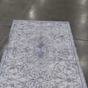 Area Floor Mat for Under Dining Table, 4'x6' Waterproof Vintage Print PVC Floor Rug for Bedroom Kitchen, Stain Resistant Non-Slip Rug for Living Room, Easy Clean Desk Chair Mat for Home Office Decor (Floral)