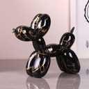 Balloon Dog Statue for Home Decor, Resin Animal Puppy Decoration for Table, Shelf, Desktop, Cabinet and More (Black-Gold)