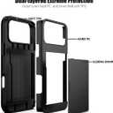 Nvollnoe Compatible with iPhone 17 Pro Max Case with Card Holder Dual Layer Heavy Duty Protective Shockproof Hidden Card Slot Slim Wallet Phone Case for Women&Men 6.9 inch(Black)