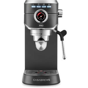CASABREWS 5418 PRO Espresso Machine 20 Bar, Stainless Steel Espresso Maker with Milk Frother, Compact Cappuccino Machine for Home, Espresso Coffee Machine, Cafetera Espresso, Black