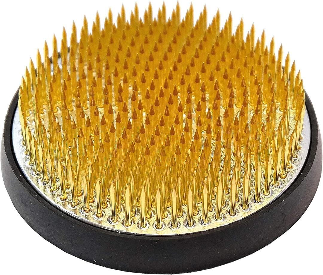 JapanBargain 2299, Flower Frog Japanese Kenzan for Ikebana Vase Flower Arrangements Brass Floral Arranging Pin Needle Holder Made in Japan, 4-1/8" Diameter