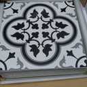 INNO STCIEKRS 16-Sheet Peel and Stick Floor and Wall Tile for Bathroom Kitchen, 9" x 9" Patterned Black SPC Self-Adhesive Vinyl Flooring Encaustic Groutable Backsplash Tile, Covers 9.12 Sq. Ft.