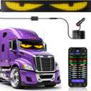 Devil Eyes Light for Cars,Flexible Scrolling Programmable LED Signs,LED Eyes for Truck Windshield,Custom Editor Colours,Animations,Text (58"x 8"/1Pcs)