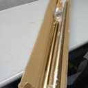 Warm Gold Bay Window Curtain Rods with Aluminum End Cap Finials and Brackets,Adjustable 36-72 Inch Center Rod for windows (24-68), 20-36 Inch Side Rods for windows (16-32),1 Inch Diameter