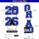 Graduation Yard Sign Class of 2026 Decorations - 4pcs Large Size Blue Glittering Congrats Grad Class of 2026 Outdoor Lawn Decor with Stakes - High School College Graduation Party Decorations Supplies