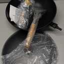 Teewe Carbon Steel Wok -13 Inch Woks & Stir-fry Pans Nonstick, Wok Pan with Lid Spatula and Dish Brush: Pre-Seasoned Flat Bottom Chinese Woks for Induction, Electric, Gas, All Stoves (Black)