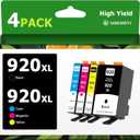 USEHOTI 920XL Ink Cartridges High Yield Combo Pack Compatible for HP 920 920XL with HP OfficeJet 6500A, 6000, 6500, 7000, 7500A Printers (Black, Cyan, Magenta, Yellow 4-Pack)