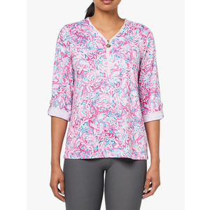 Stella Parker Women's Blouse – Flowy Lightweight Top for Casual, Work, Travel, Or Resort Wear Size L