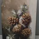 TLESKE Rustic Winter Pine Cones Pinecones Wall Art Decor, Vintage Christmas Canvas Wall Art Print for Farmhouse Bedroom Living Room, Aesthetic Winter Wall Artwork Picture, 16x24