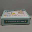 Wooden Baby Walker with Wheels, Push Walker with Baby Activity Center, Montessori Walking Toy for Girls Boys, Adjustable Speed & Height Activity Toy for Toddler Learning to Walk (Natural)