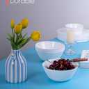 30 OZ Max Cereal Soup Bowl Set of 6, Opal Glass 7.2 inch White Ribbed Bowls for Ramen, Noodle, Salad, Fruit, Dishwasher and Microwave Safe