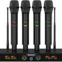 MELONARE 4-Channel Wireless Microphone System, UHF Rackmountable Cordless Mic Set w/ 4X 10 Frequencies, 260ft Range, Dynamic Handheld Microphone for Singing, Karaoke, Church, DJ, Party (MWM-41F)