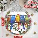 Five Little Birds 2025 Christmas Tree Ornaments - Stained Glass, Holiday & Christmas Tree Decor, Gift Idea & Exchange